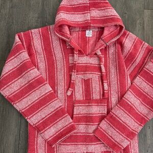 Pink Striped Baja Hoodie